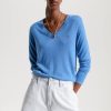 Donna Tommy Hilfiger | Pullover Regular Fit Con Scollatura A V Donna Azzurro