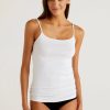 Donna Benetton | Canotta In Cotone Biologico Stretch Donna Bianco