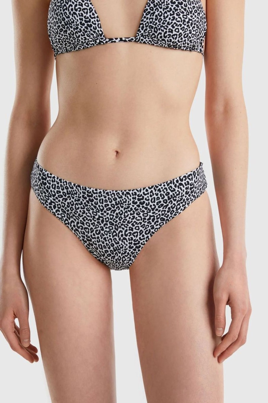 Donna Benetton Bikini | Slip Costume Con Stampa Animalier Donna Fantasia