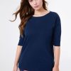 Donna Elena Miro' | T-Shirt Dalla Linea Boxy Donna Blu