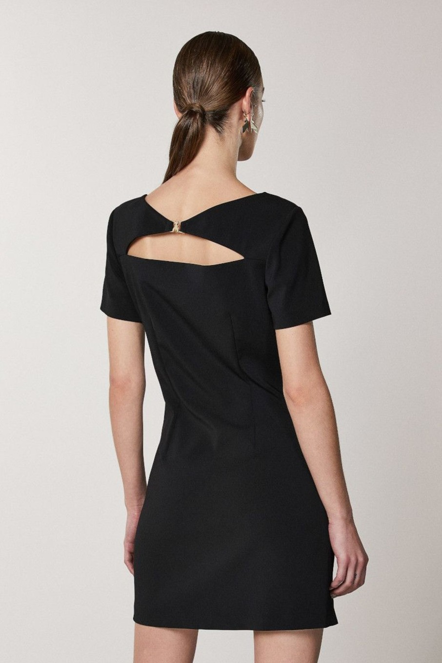 Donna Patrizia Pepe | Abito Mini In Crepe Essential Donna Nero