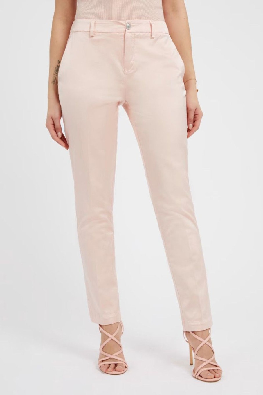 Donna Guess | Pantalone In Raso Donna Rosa