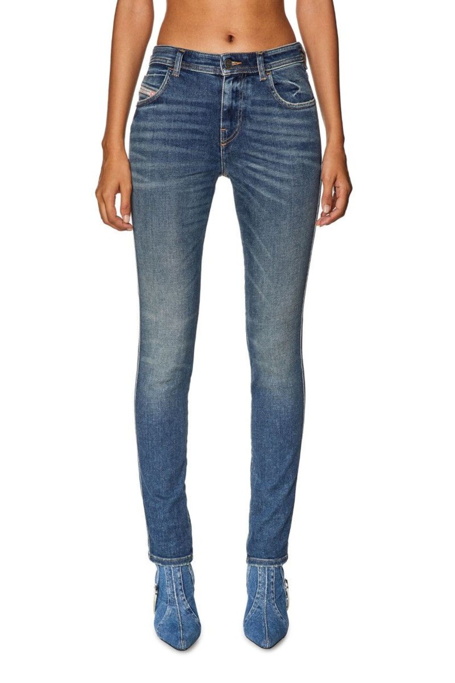 Donna Diesel | Jeans Skinny Vita Regular 2015 Babhila Donna Blu