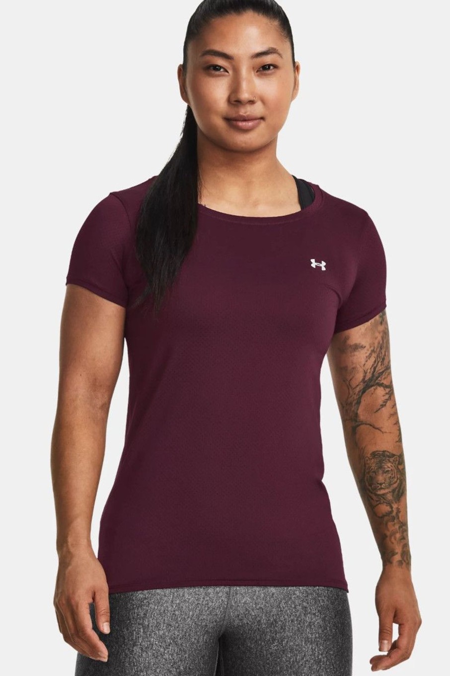 Donna Under Armour | Maglia A Manica Corta Heatgear® Armour Donna Bordeaux