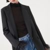 Donna Marella | Blazer Con Piume Donna Nero