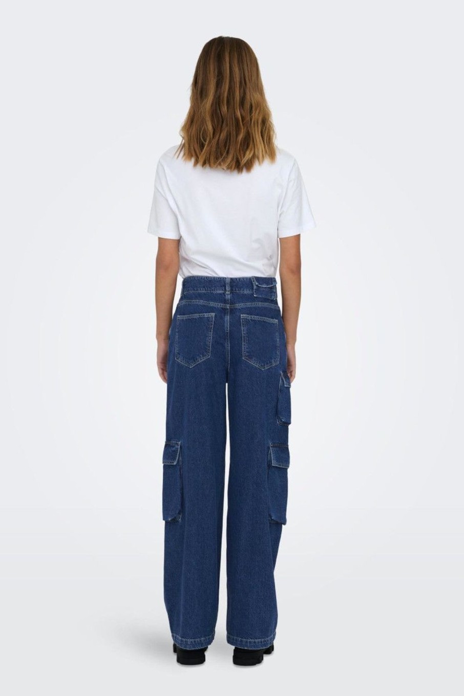 Donna Only | Jeans Wide Leg A Vita Alta L32 Donna Blu