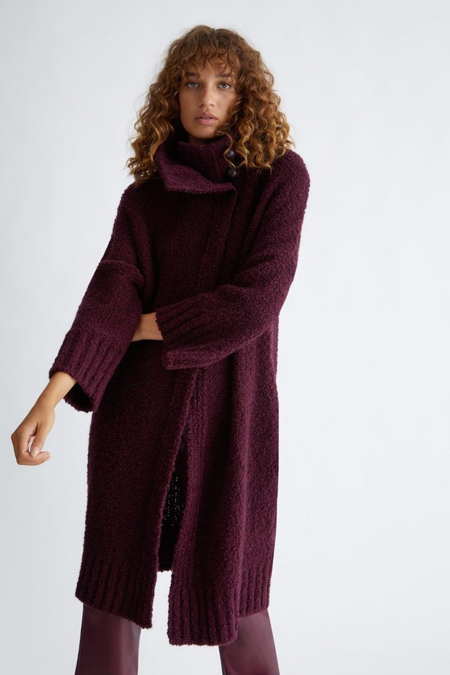 Donna Liu-jo | Cappotto Boucle' Donna Bordeaux