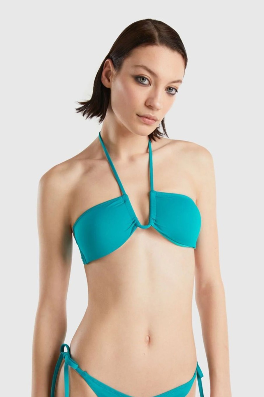 Donna Benetton Bikini | Fascia Mare Imbottita In Econyl Donna Azzurro