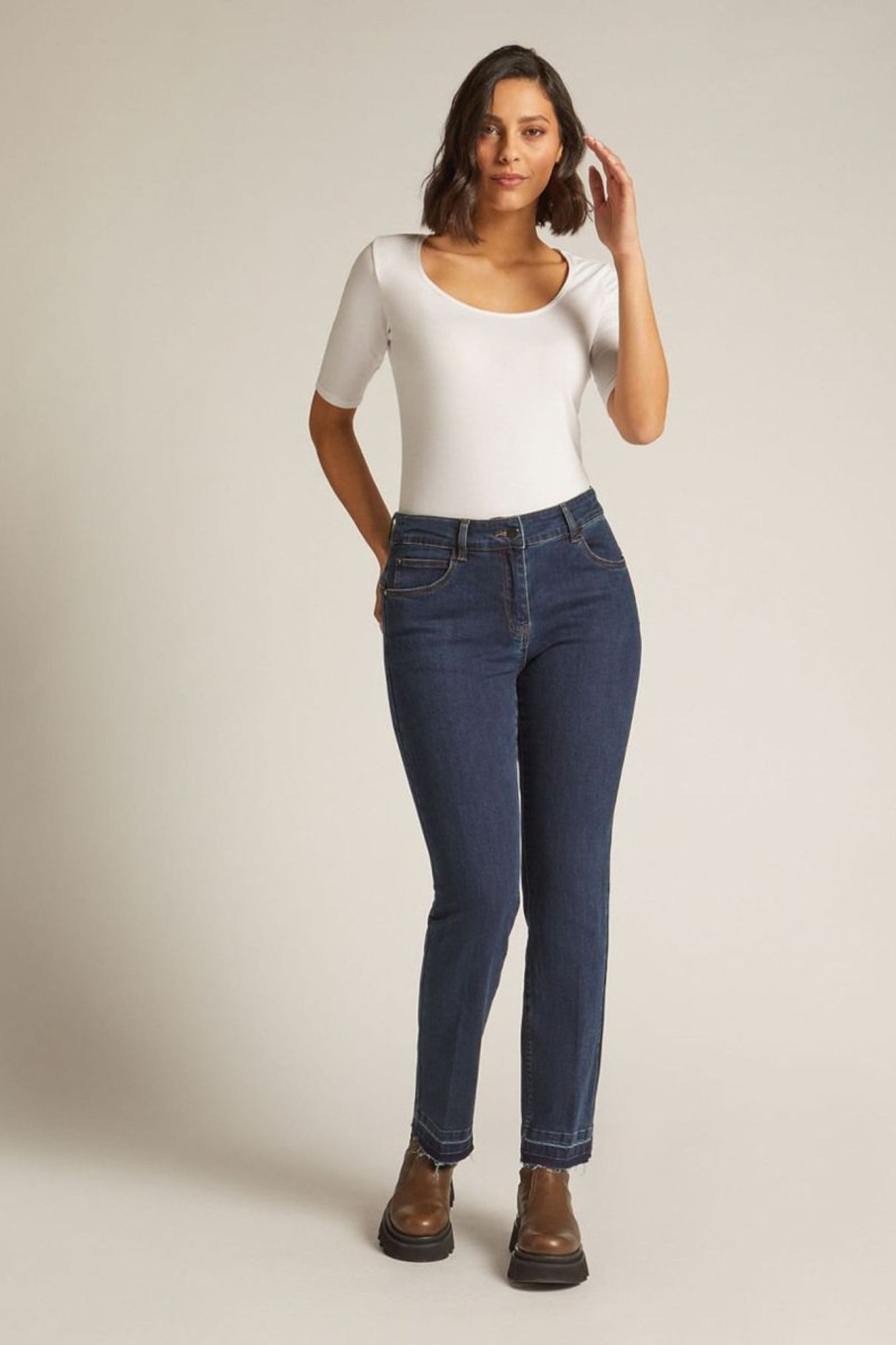 Donna Elena Miro' | Pantaloni In Denim Power Stretch Donna Denim