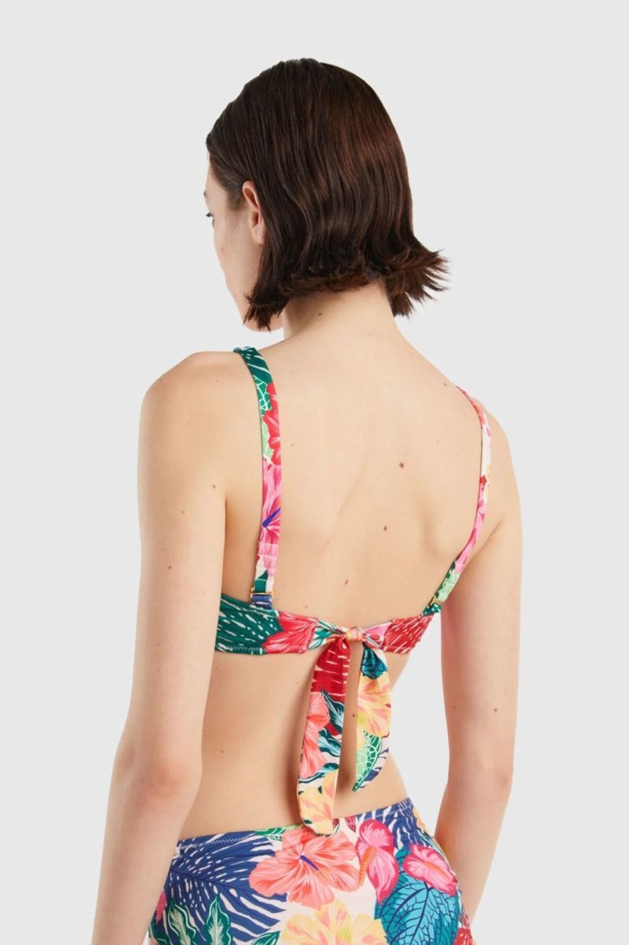 Donna Benetton Bikini | Brassiere Mare Con Stampa Floreale Donna Fantasia