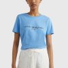 Donna Tommy Hilfiger | T-Shirt Con Logo Donna Azzurro