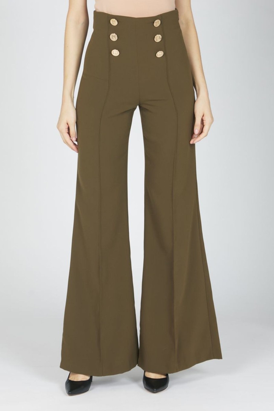 Donna Elisabetta Franchi | Pantaloni Donna Verde Oliva