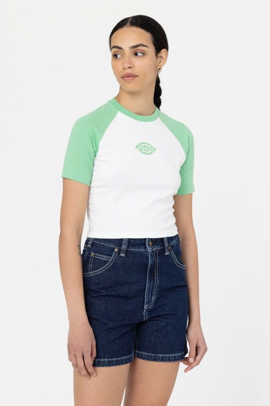 Donna Dickies | T-Shirt Sodaville A Maniche Corte Donna Verde