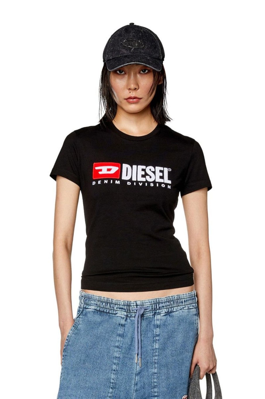 Donna Diesel | T-Shirt Con Patch Donna Nero