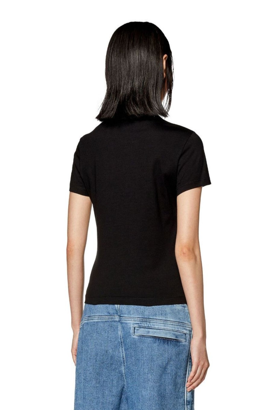 Donna Diesel | T-Shirt Con Patch Donna Nero