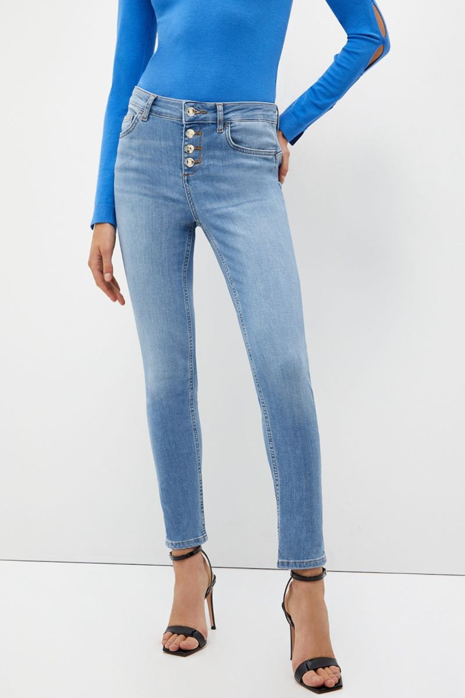 Donna Liu-jo | Jeans Skinny Bottom Up Donna Azzurro