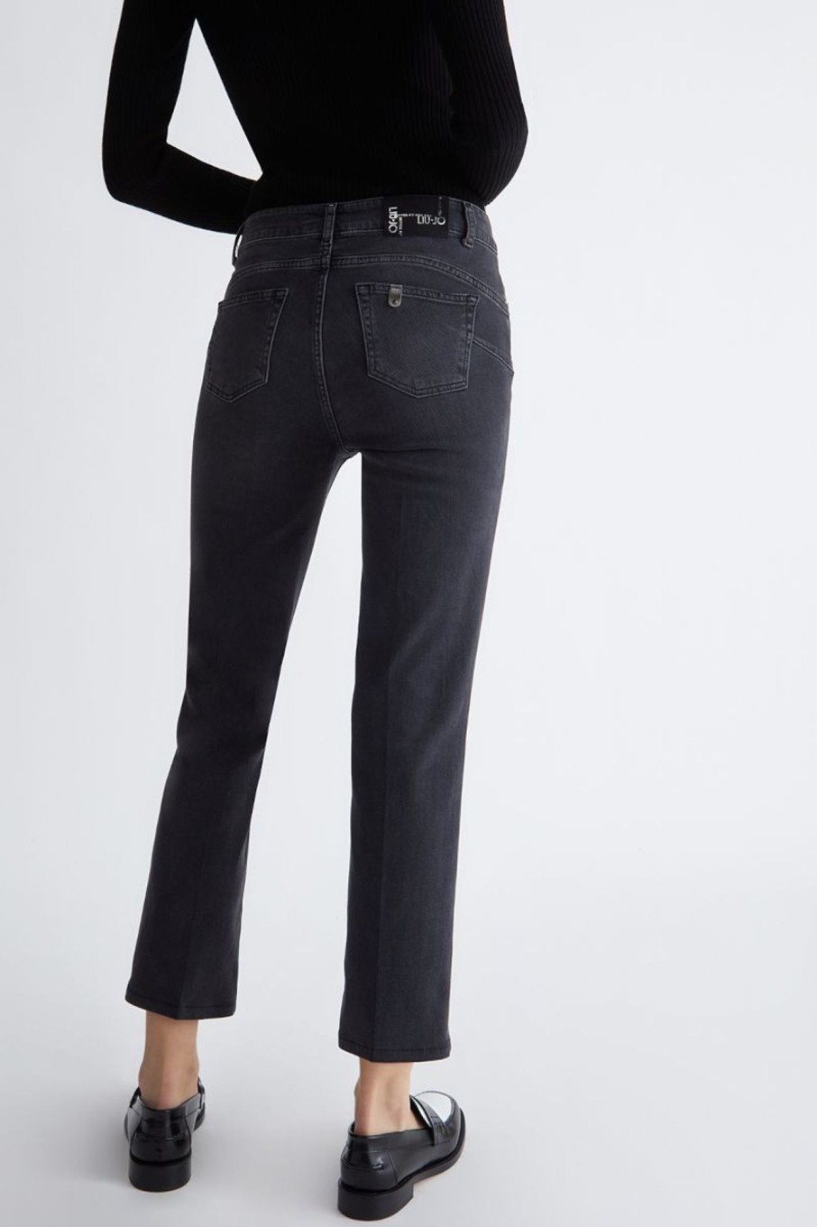 Donna Liu-jo | Jeans Bootcut Cropped Donna Nero