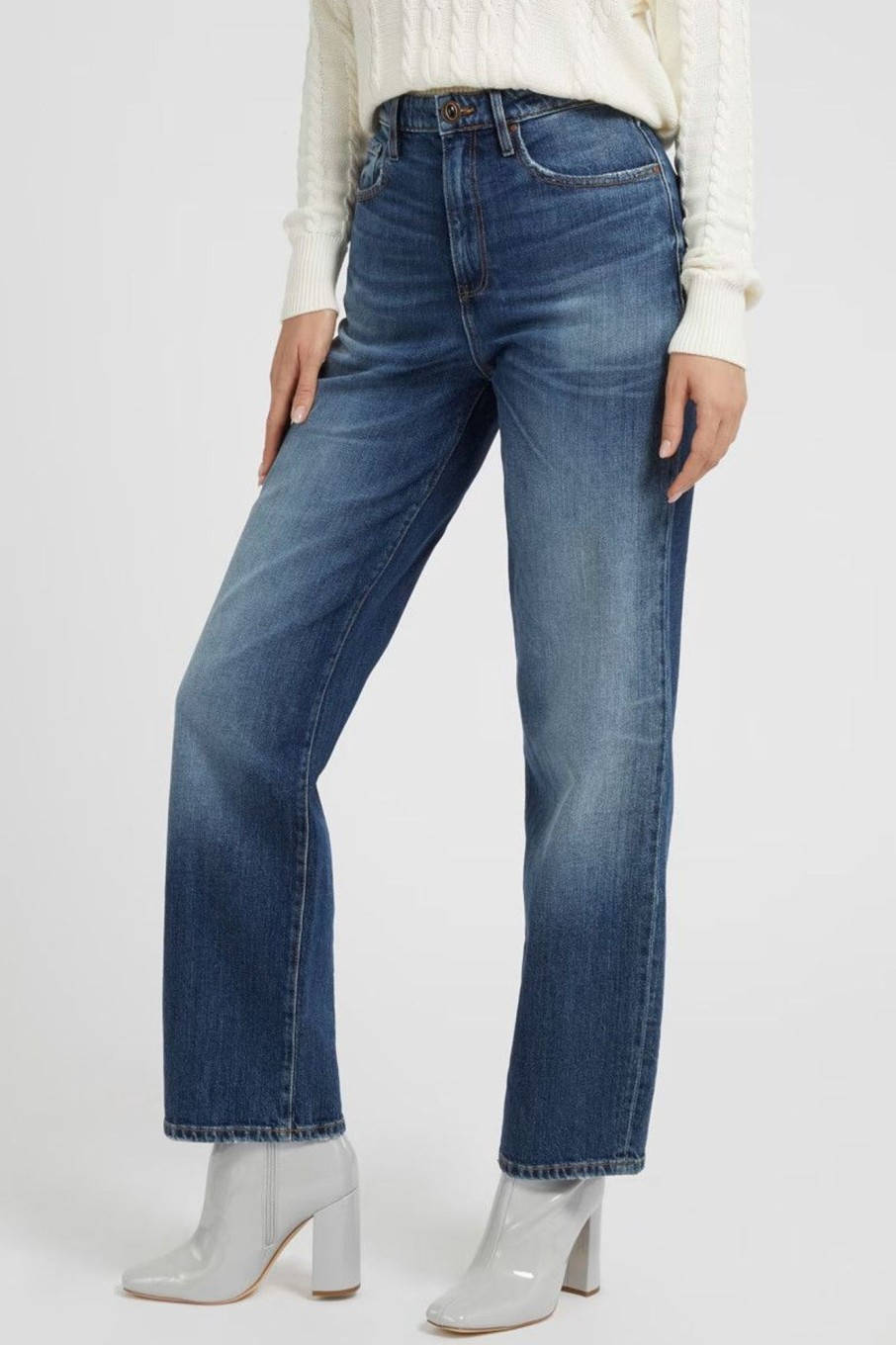 Donna Guess | Jeans Straight Donna Blu