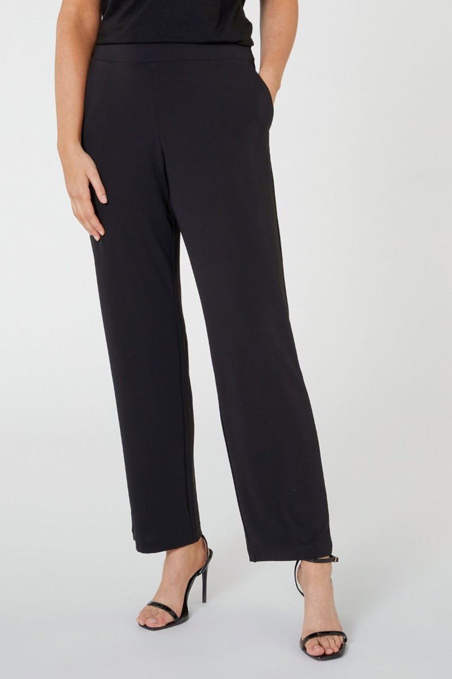 Donna Elena Miro' | Pantaloni Dritti In Jersey Donna Nero