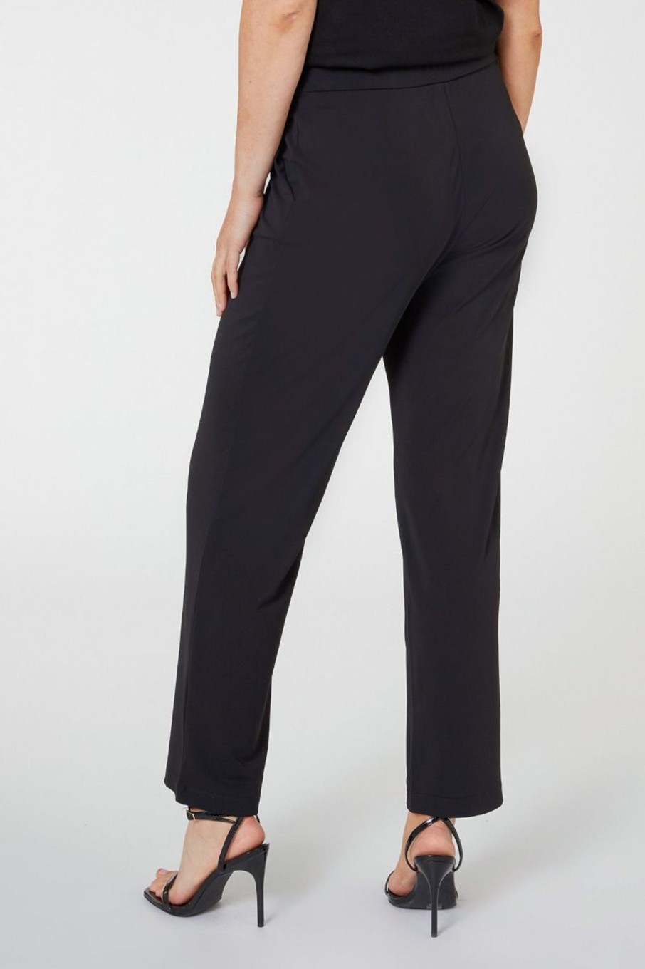 Donna Elena Miro' | Pantaloni Dritti In Jersey Donna Nero