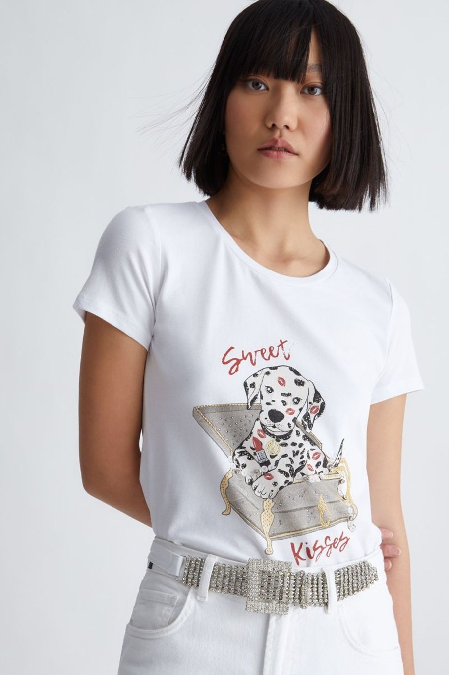 Donna Liu-jo | T-Shirt Con Stampa Donna Bianco