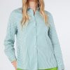 Donna Elena Miro' | Camicia In Popeline Rigato Donna Verde