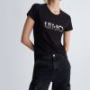 Donna Liu-jo | T-Shirt Con Logo E Strass Donna Nero