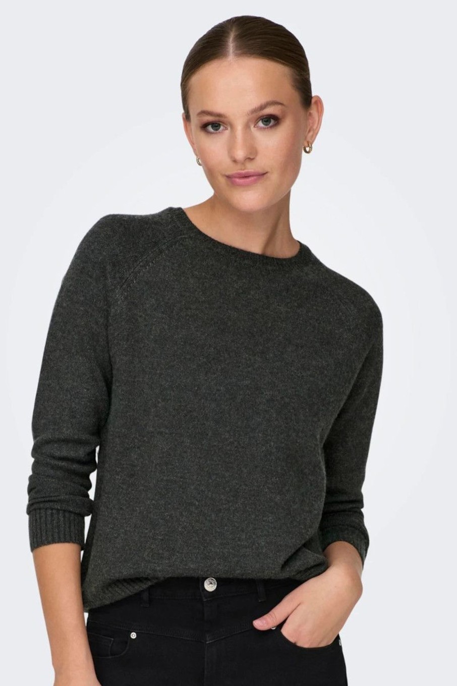 Donna Only | Pullover Girocollo Donna Grigio