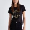 Donna Liu-jo | T-Shirt Con Logo E Pizzo Donna Nero