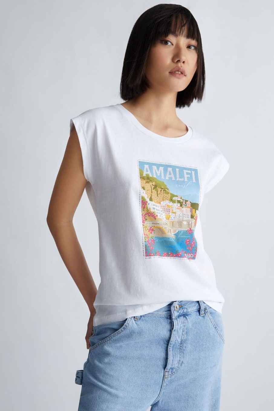 Donna Liu-jo | T-Shirt Ecosostenibile Amalfi Donna Bianco