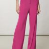 Donna Patrizia Pepe | Pantalone A Palazzo In Satin Donna Fucsia