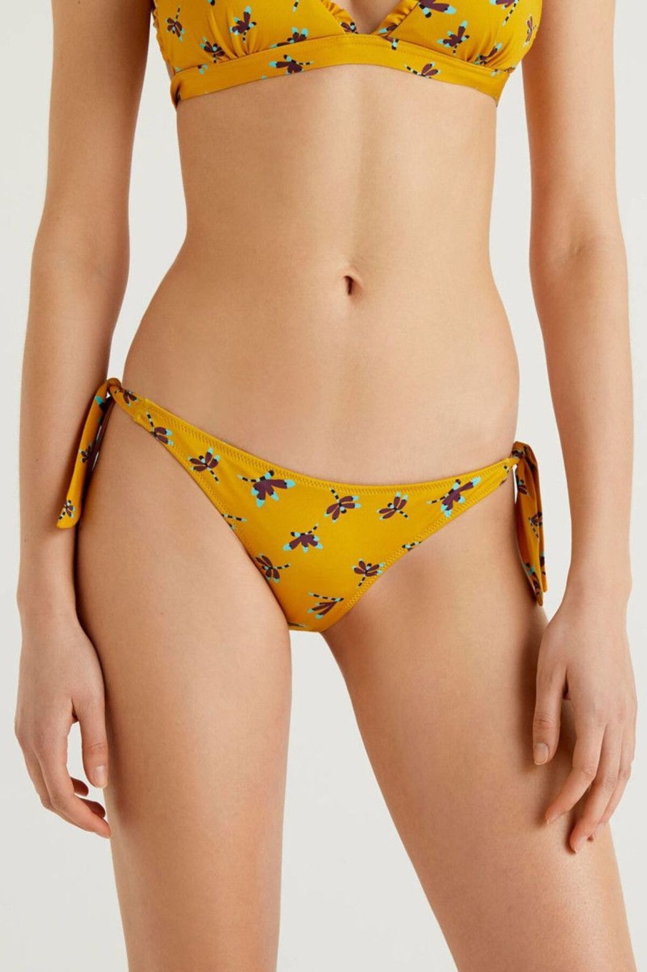 Donna Benetton Bikini | Silp Stampanti Con Fiocchi Donna Giallo