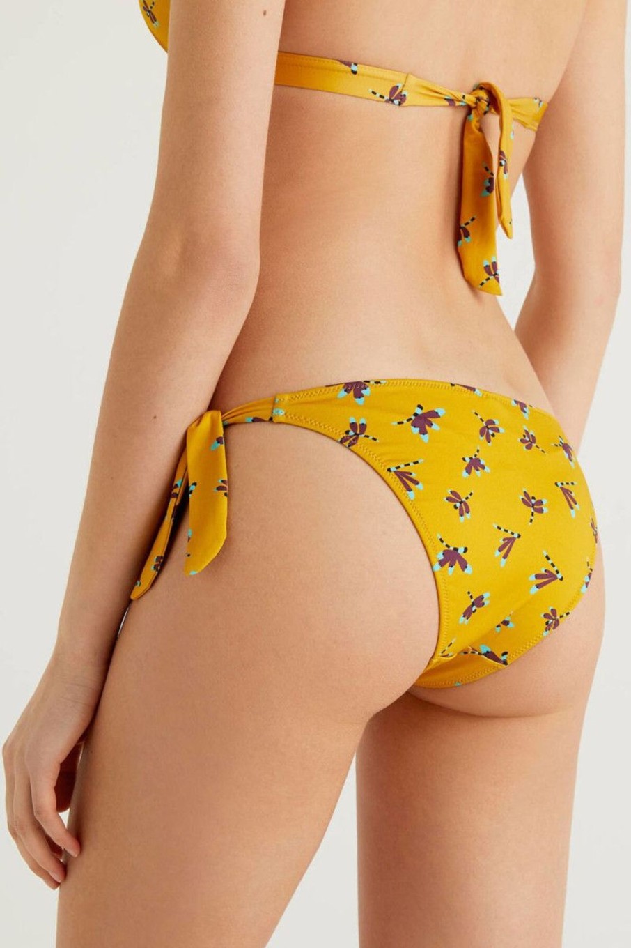 Donna Benetton Bikini | Silp Stampanti Con Fiocchi Donna Giallo