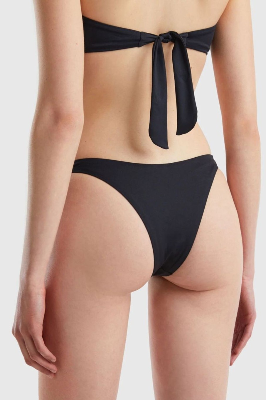 Donna Benetton Bikini | Slip Mare In Econyl Donna Nero