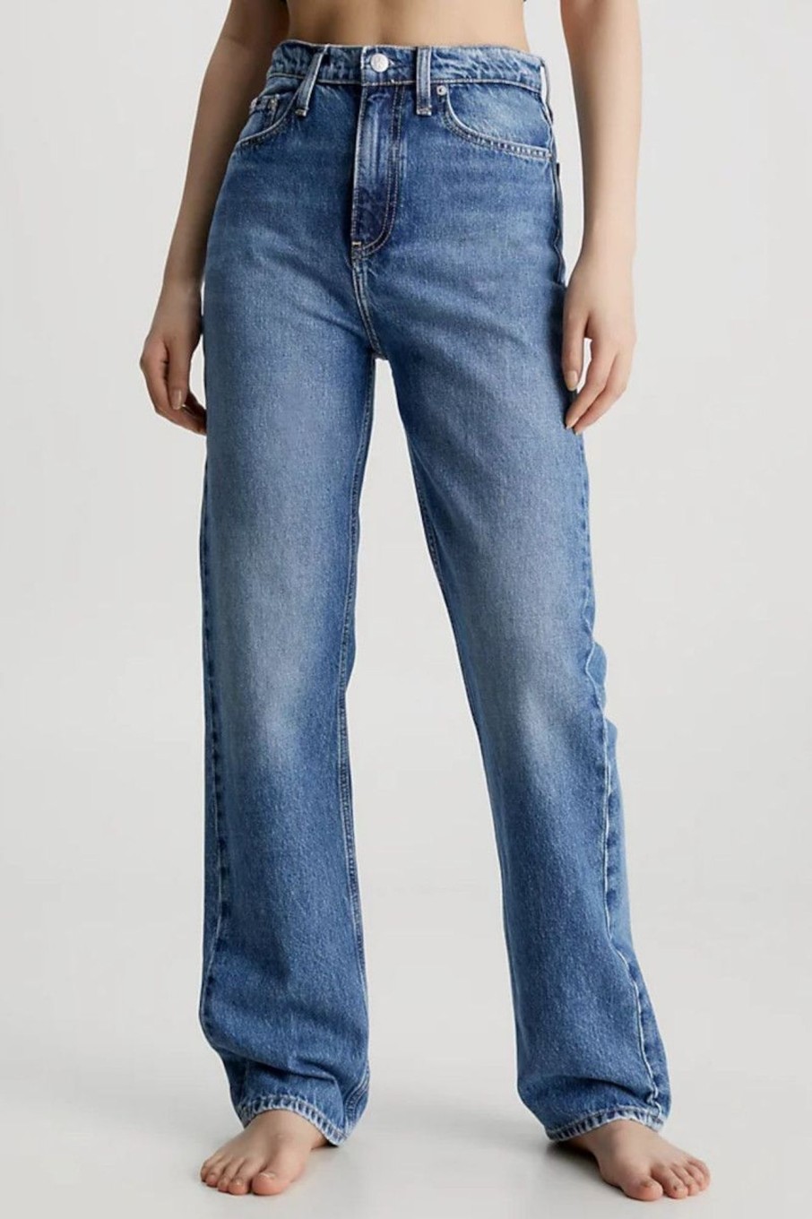 Donna Calvin Klein Jeans | Jeans Diritto A Vita Alta Donna Denim