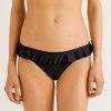 Donna Benetton Bikini | Slip Mare Con Balza Donna Nero