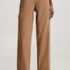 Donna Calvin Klein Jeans | Pantaloni Cargo In Tela In Cotone Donna Biscotto