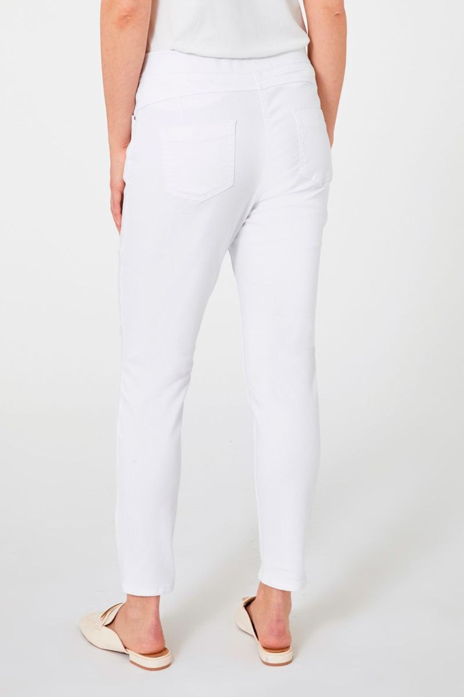 Donna Elena Miro' | Jeggings In Drill Stretch Donna Bianco