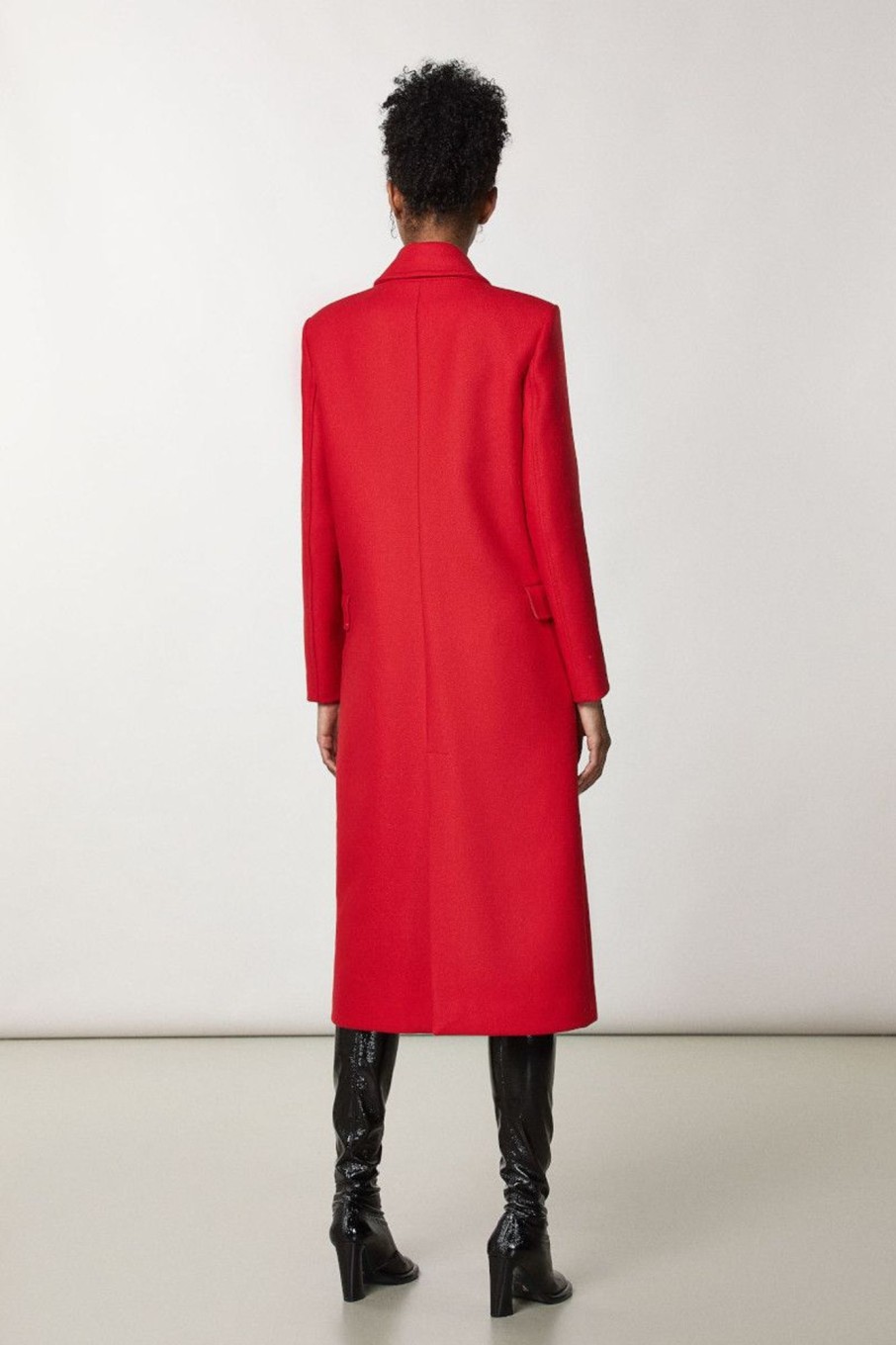 Donna Patrizia Pepe | Cappotto Doppio Petto In Panno Donna Rosso