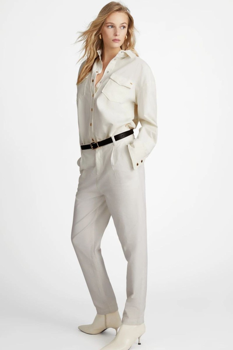 Donna GasJeans | Pantaloni In Velluto Regular Fit Donna Beige