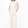 Donna Pinko | Pantaloni Wide Leg Stretch Donna Bianco