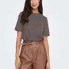 Donna Only | Basic Solid Color T-Shirt Donna Grigio