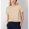 Donna Champion | T-Shirt In Cotone Con Logo Donna Beige