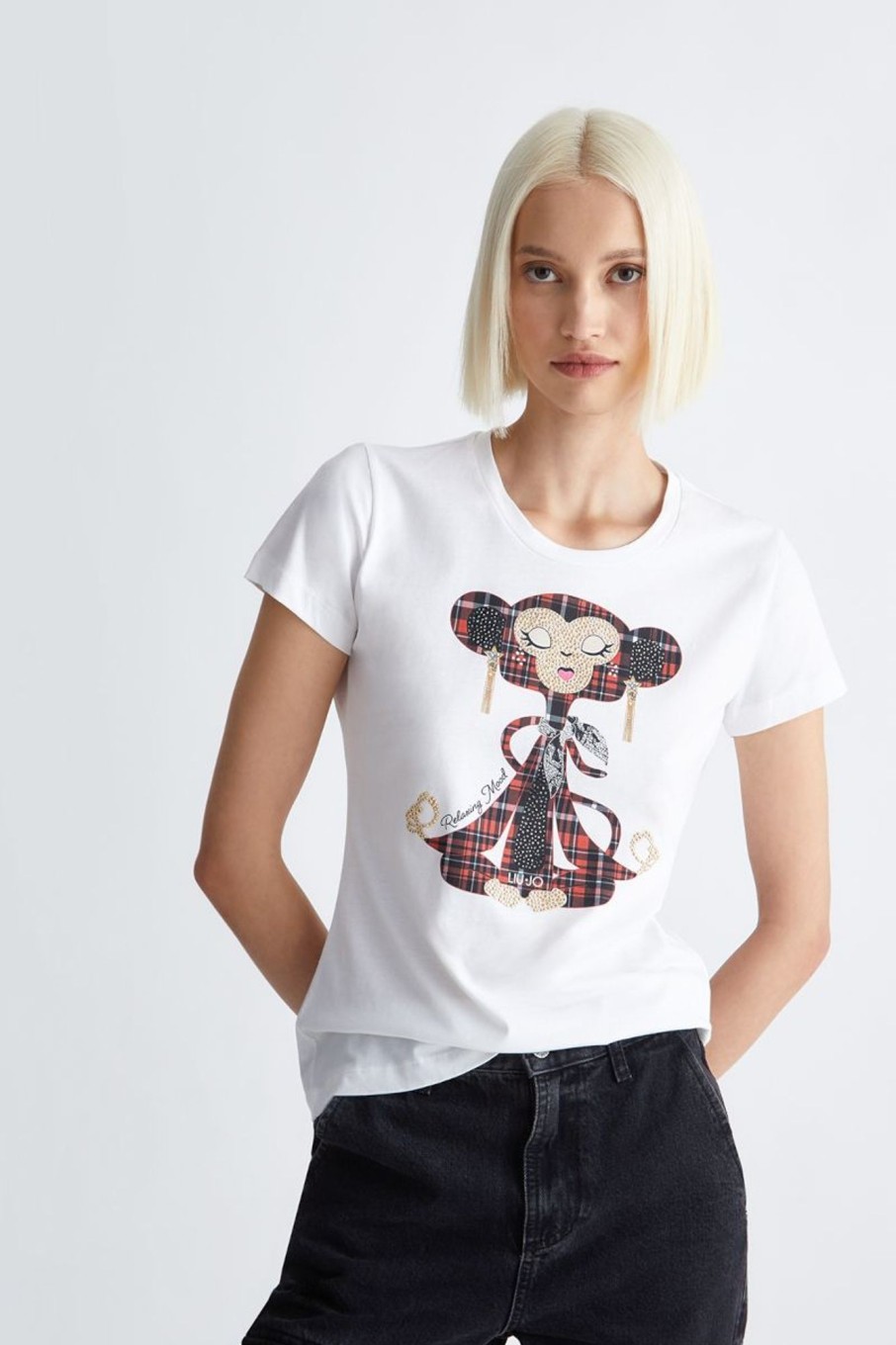 Donna Liu-jo | T-Shirt Con Stampa Monkey Donna Bianco