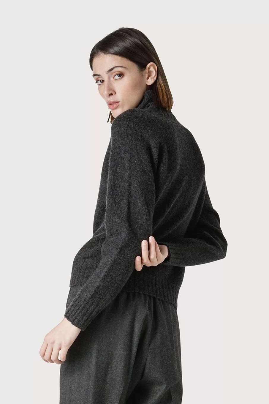 Donna Seventy | Maglia Cashmere A Collo Alto Donna Grigio