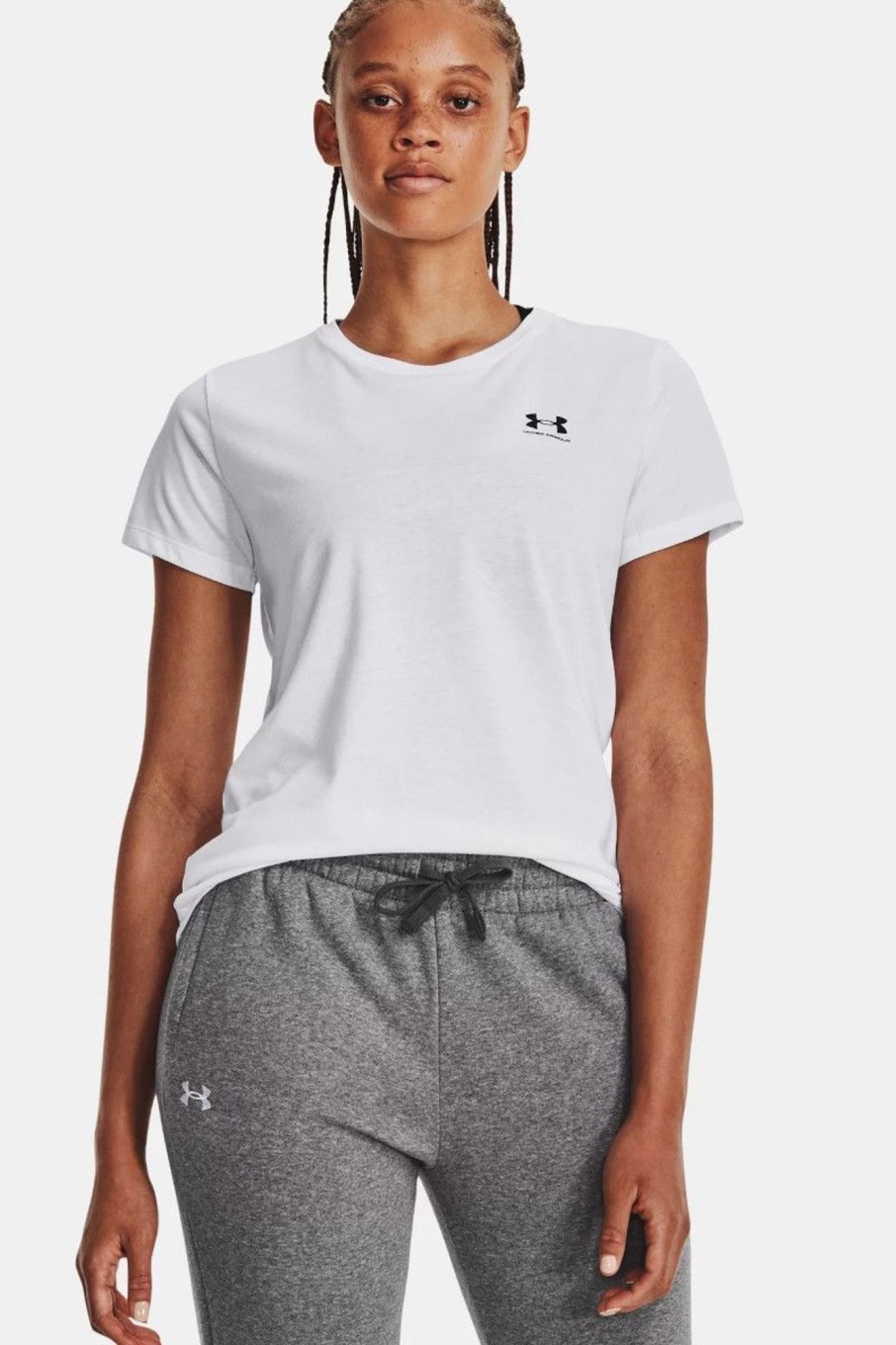 Donna Under Armour | Maglia A Maniche Corte Ua Sportstyle Left Chest Da Donna Bianco