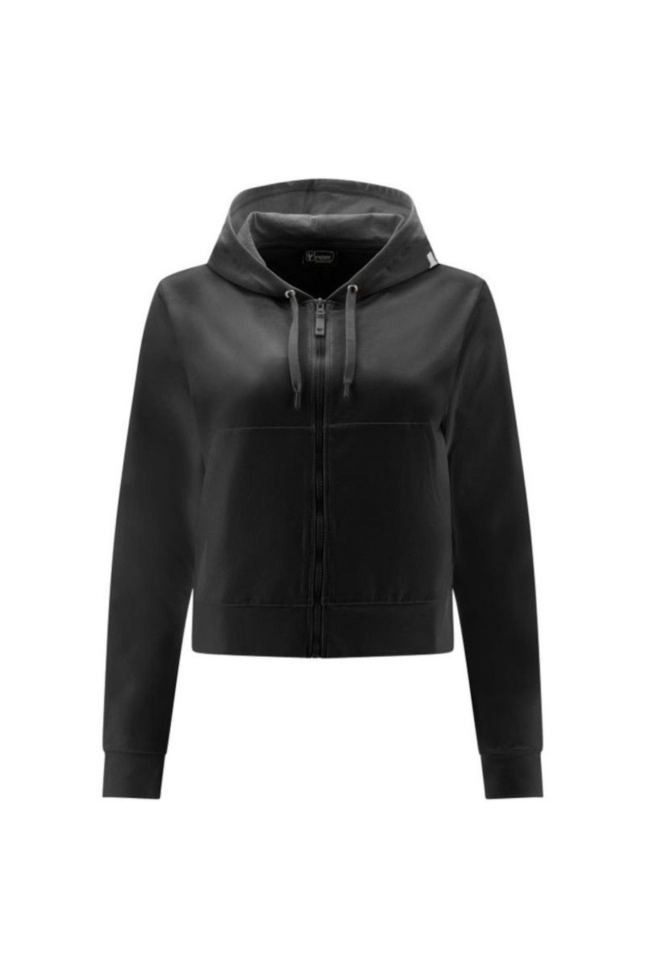 Donna Freddy | Felpa Cropped Full Zip Con Cappuccio Donna Nero