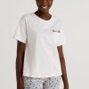 Donna Benetton | T-Shirt In Puro Cotone Con Taschino Donna Bianco