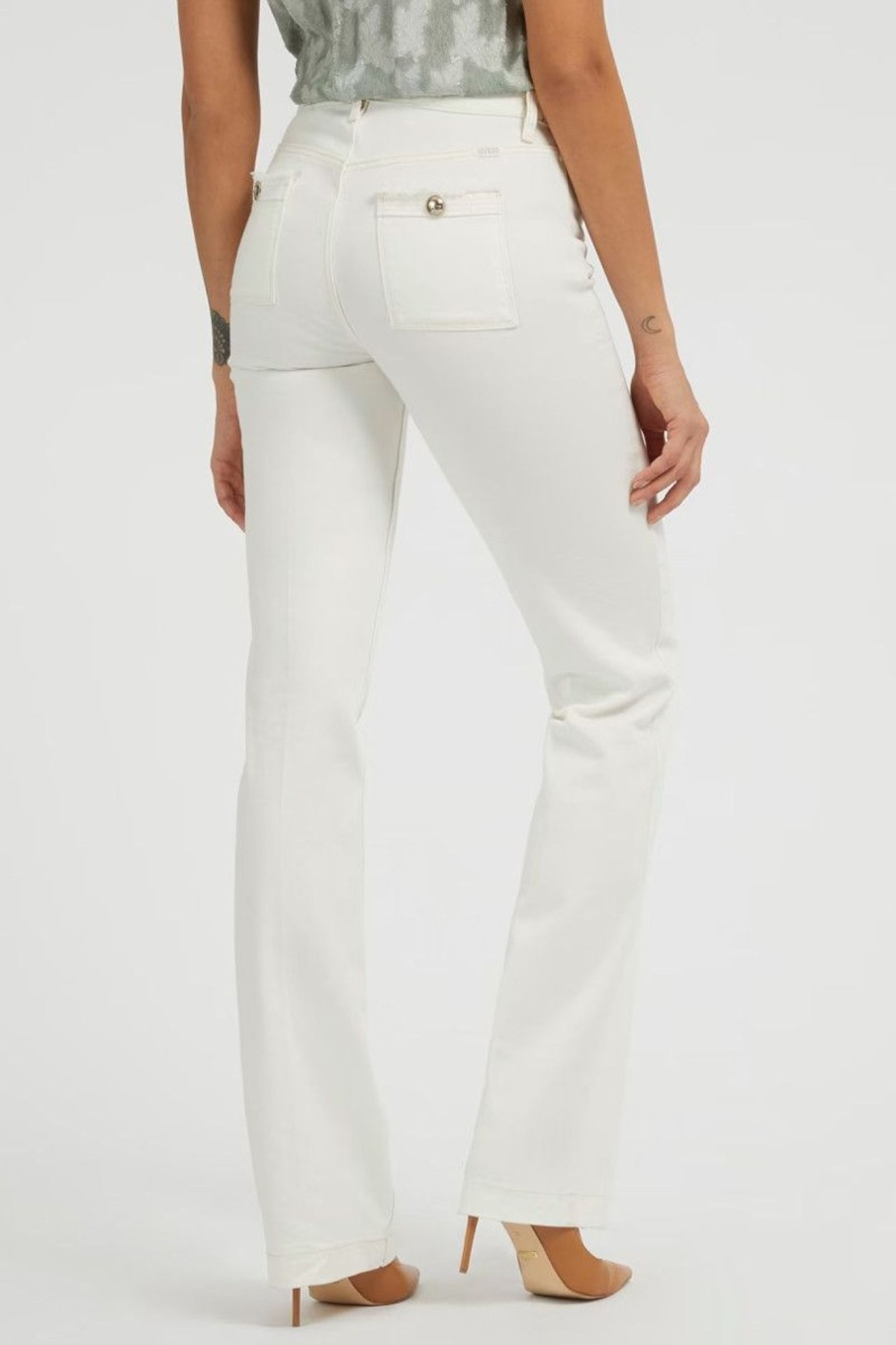 Donna Guess | Jeans Straight Donna Bianco