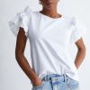 Donna Liu-jo | T-Shirt Con Rouches Donna Bianco